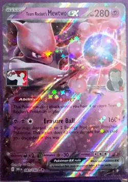 Play Stamped Team Rocket's Mewtwo Ex 81/182 Ultra Rare Pokemon Card Near Mint - Image 1