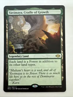 MTG Yavimaya, Cradle of Growth, NM/EX, English Modern Horizons 2 Land - Image 1