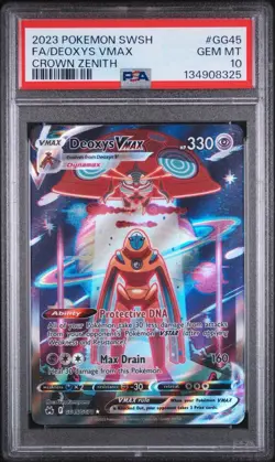 Pokemon Deoxys VMAX Crown Zenith Galarian Gallery GG45 PSA 10 Gem Mint - Image 1