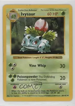 Ivysaur Shadowless Pokemon Base Set #30 1999 - Image 1