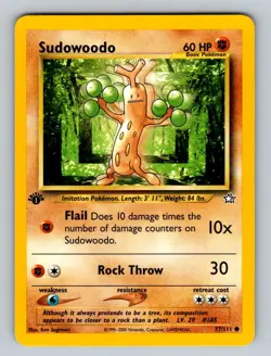 Sudowoodo 1st Edition Ken Sugimori Common Neo Genesis Pokemon TCG 077/111 NM - Image 1