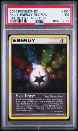 2004 POKEMON EX FIRE RED & LEAF GREEN #103 MULTI ENERGY-REVERSE FOIL PSA 7 - Image 1