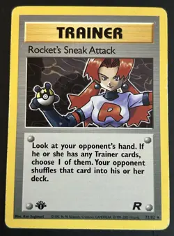 Pokemon TCG Rocket's Sneak Attack 72/82 Team Rocket 1st Edition HP - Image 1