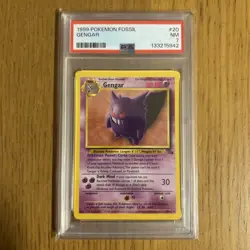 1999 Gengar Non-Holo 20/62 Fossil Set Unlimited Rare WOTC Pokemon TCG NM PSA 7 - Image 1