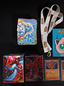Pokemon TCG Accessory Lot - Cards, Stickers, Dice, Coins, Lanyard, deck boxes + - Image 2