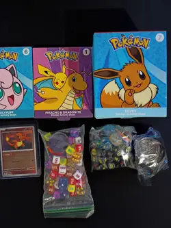 Pokemon TCG Accessory Lot - Cards, Stickers, Dice, Coins, Lanyard, deck boxes + - Image 3