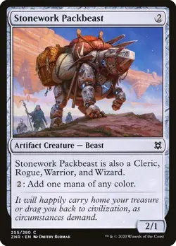 1x Stonework Packbeast *FOIL* - NM - Zendikar Rising - SPARROW MAGIC - Image 1