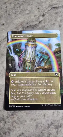 Command Tower (Borderless) Commander Masters Regular Land Common MTG NM - Image 1