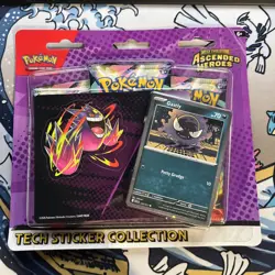 Pokemon TCG Gastly Tech Sticker Collection. Ascended Heroes 3 Pack Blister Pack - Image 1