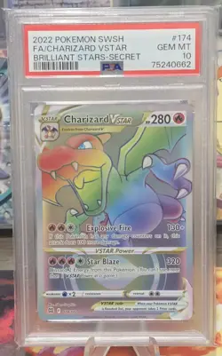 Charizard VSTAR 174/172 Brilliant Stars Secret Rare Pokemon Card PSA 10 Gem Mint - Image 1