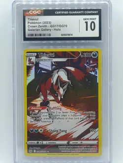 Pokemon 2023 Crown Zenith Thievul Holo Galarian Gallery GG17/GG70 CGC 10 Gem Mt. - Image 1