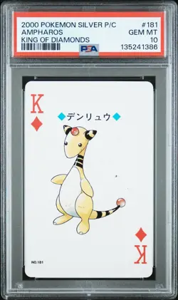 Ampharos 2000 Pokemon Japanese Silver Playing Card King of Diamonds #181 PSA 10 - Image 1