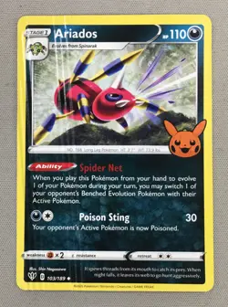 Pokemon Ariados 2022 Halloween Trick Or Trade Crimped Error Card - Image 1