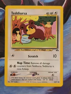 Teddiursa 65/75 Neo Discovery Common Pokemon Card - Image 1