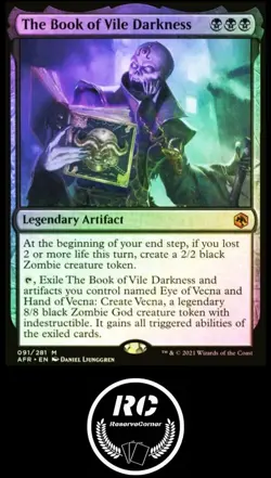 The Book Of Vile Darkness FOIL MTG NM AFR Mythic Artifact Fast Tracked Shipping - Image 1
