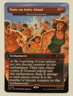 Panic on Amity Island (Descent into Avernus) Borderless - JAWS Secret Lair MTG ! - Image 1