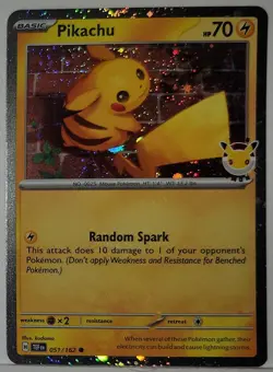 ✨ Pikachu 051/162 Cosmos Holo Bleed Error Rare Pokemon Day 2026 ✨ Stamped - Image 1