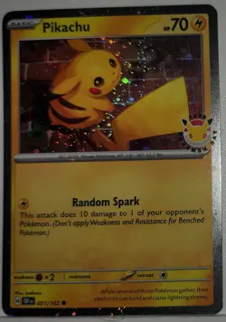 ✨ Pikachu 051/162 Cosmos Holo Bleed Error Rare Pokemon Day 2026 ✨ Stamped - Image 2