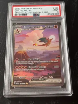 2023 POKEMON MEW EN-151 SPECIAL ILLUSTRATION RARE #199 CHARIZARD EX PSA 9 - Image 1
