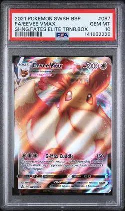 2021 POKEMON SWSH BLACK STAR PROMO 087 FULL ART/EEVEE VMAX SHINING FATES PSA 10 - Image 1
