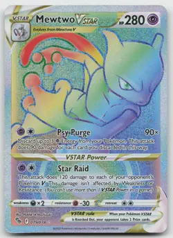 Mewtwo VSTAR Rainbow Secret Rare Holo Pokemon GO 079/078 NM - Image 1