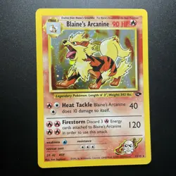 Pokemon Blaine's Arcanine Holo Rare Gym Challenge 1/132 LP - Image 1