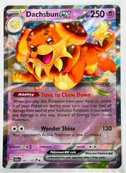 Pokemon Card 2024 Stellar Crown Dachsbun EX 067/142 - Image 1