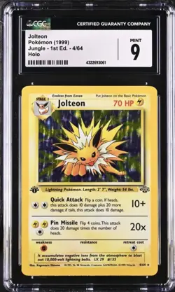 CGC 9 Jolteon 1st Edition Holo Rare Jungle 1999 Pokemon Card #4 - Image 1