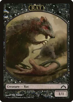 Rat Token 10x - Black - Hamm Art - GTC Gatecrash MTG Magic NM - Image 1