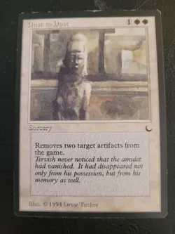 Dust to Dust The Dark MTG Magic The Gathering 1994 White PLAYED - Image 1
