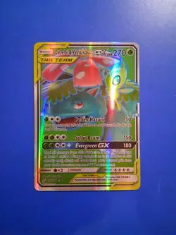 2019 Pokemon S&M Team Up Celebi & Venusaur GX Full Art 159/181 - Image 1