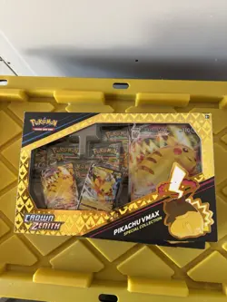 Pokemon TCG Sword & Shield X3 Crown Zenith Pikachu VMAX Special Collection Box 820650851889 - Image 1