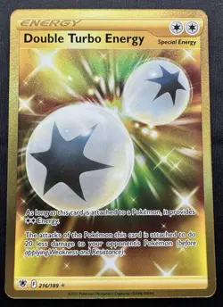 Double Turbo Energy Gold Secret Rare 216/189 Pokemon Astral Radiance Full Art - Image 1