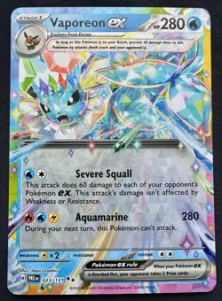 Vaporeon ex 023/131 Pokemon TCG SV: Prismatic Evolutions Double Rare Holo - Image 1