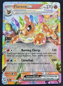 Flareon ex 014/131 Pokemon TCG Sv: Prismatic Evolutions Holo Double Rare - Image 1