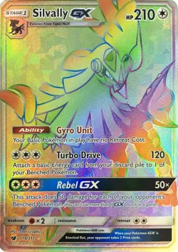 Silvally GX 119/111 Rainbow Holo Secret Rare Full Art Pokemon Crimson Invasion - Image 2
