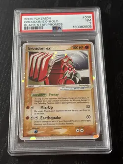 2006 Pokemon Black Star Promo Groudon EX Holo #038 PSA 7 NM - Image 1