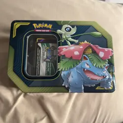 Pokemon GX Tag Team Tin Celebi & Venusaur EMPTY TIN with cards - Image 1