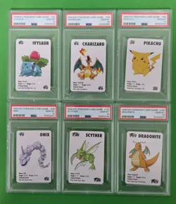 POKEMON 1998 KFC CARD GAME SET OF 6 WITH CHARIZARD & PIKACHU ALL PSA 10'S - Image 1