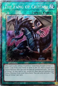 RA04-EN255 THE FANG OF CRITIAS PLATINUM SECRET RARE 1ST EDITION YuGiOh CARD - Image 1