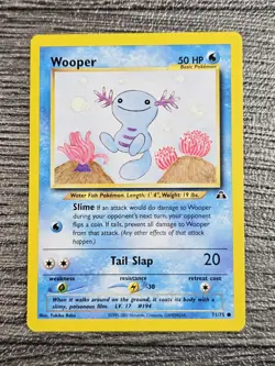 Pokemon TCG Wooper Neo Discovery Card 71/75 Regular LP WOTC - Image 1