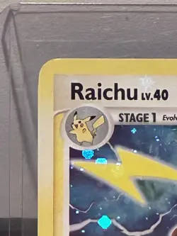 Pokemon RAICHU Card 15/123 HOLO Rare Mysterious Treasures MP Moderate Play TCG - Image 2