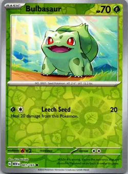 Bulbasaur (Reverse Cosmos Holo) SV: Scarlet & Violet Promo Cards 001/165 NM - Image 1