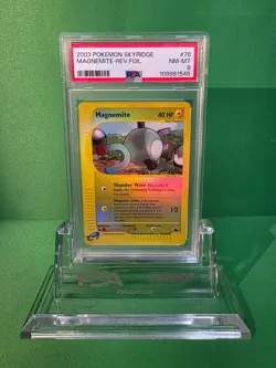 POKEMON 2003 SKYRIDGE MAGNEMITE REVERSE FOIL 76/144 PSA 8 - Image 1