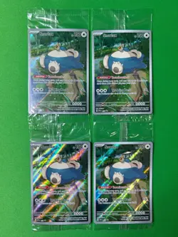 POKEMON SEALED SNORLAX 051 SCARLET VIOLET 151 ETB PROMO PLAYSET X4 - Image 1