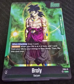 DBS Dragon Ball Fusion World FS03-01 Broly Leader ALT Trading Card DBZ FW - Image 2