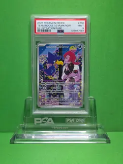 POKEMON 2025 DESTINED RIVALS TEAM ROCKET'S MURKROW IR 200 PSA 9 - Image 1