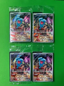 POKEMON SEALED TEAM ROCKET'S WUBBUFFET 203 DESTINED RIVALS ETB PROMO PLAYSET X4 - Image 1