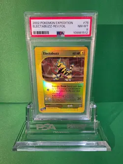 POKEMON 2002 EXPEDITION ELECTABUZZ REVERSE FOIL 76/165 PSA 8 - Image 1