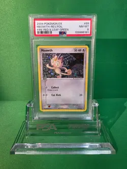 POKEMON 2004 FIRE RED & LEAF GREEN MEOWTH REVERSE FOIL 69/112 PSA 8 - Image 1